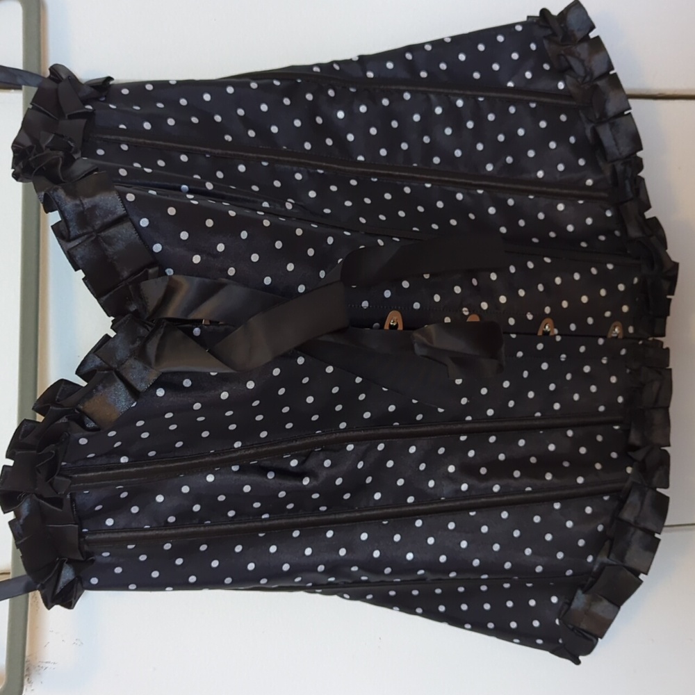 Black polka dot corset top - Picture 4 of 8